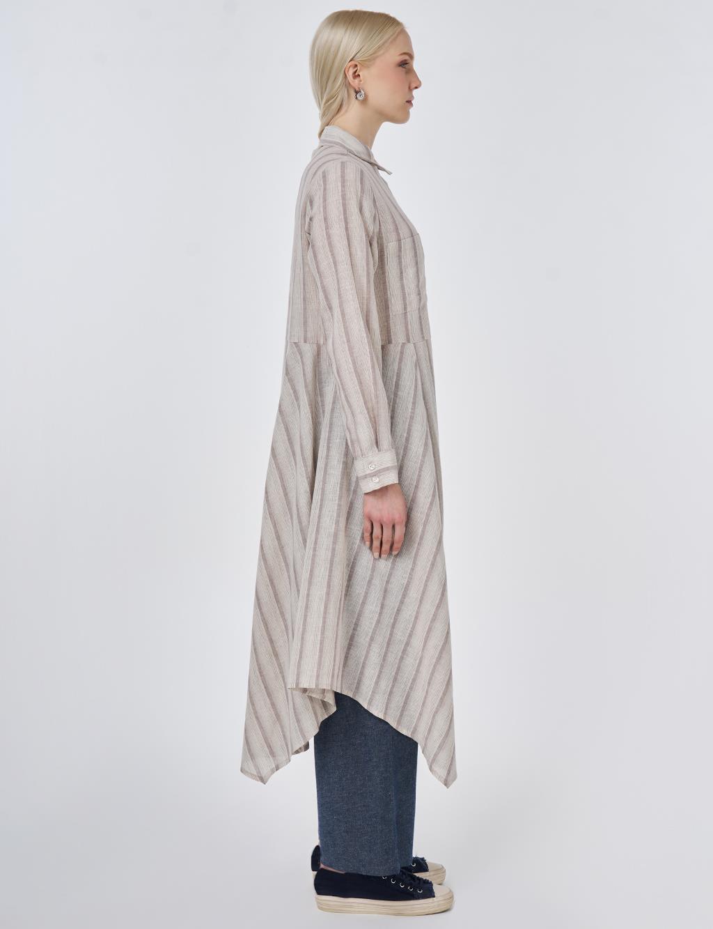 Pamuk Keten Tunik Bej