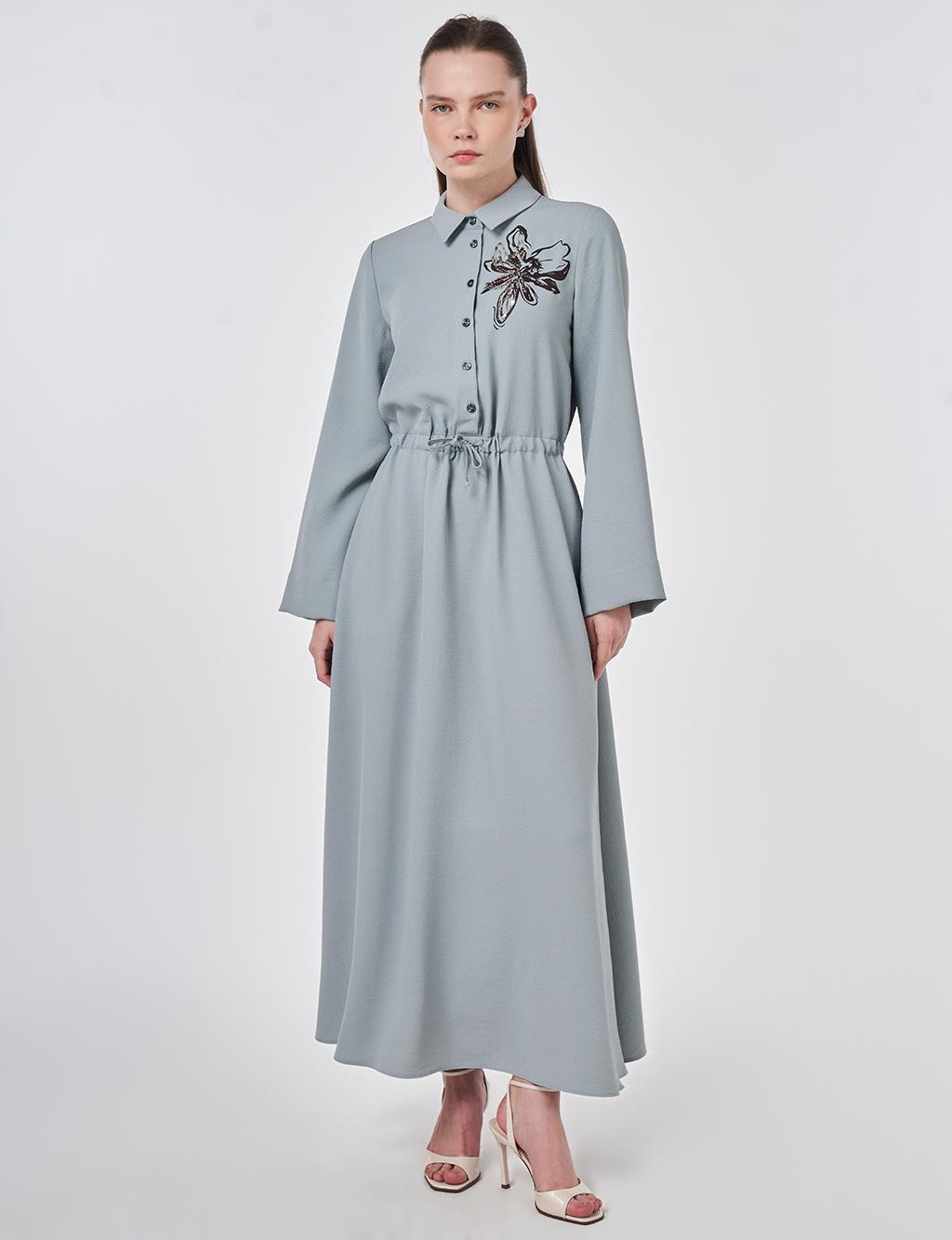 Sequined Maxi Dress Grey