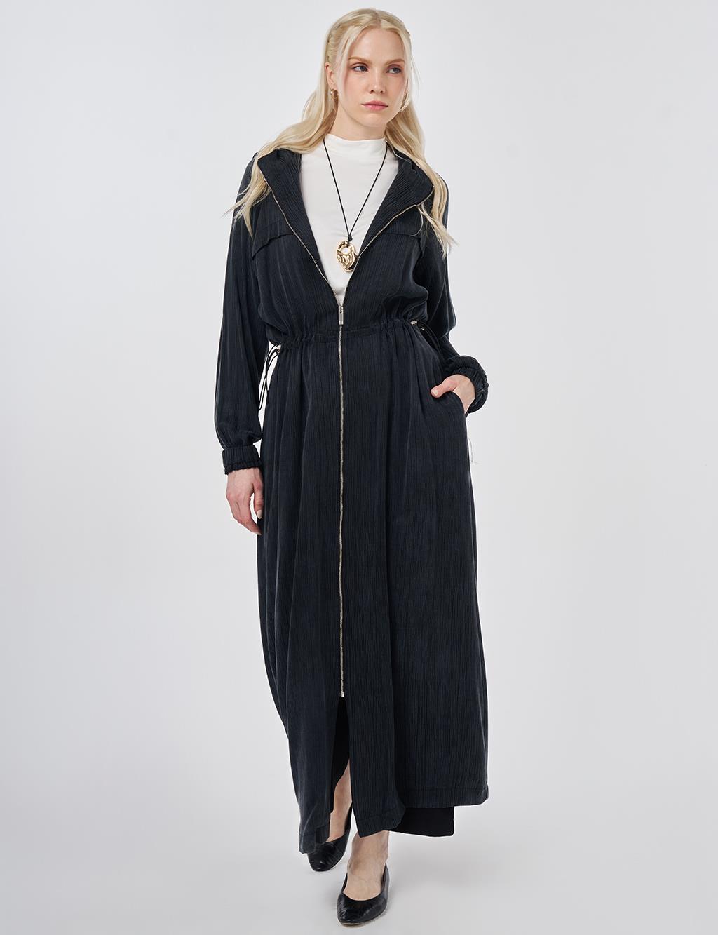Hooded Lyocell Outerwear Black