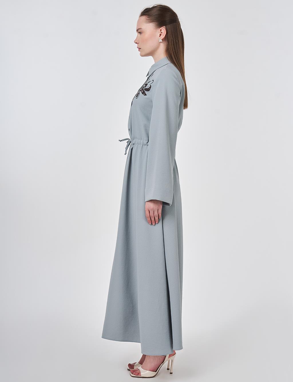 Sequined Maxi Dress Grey