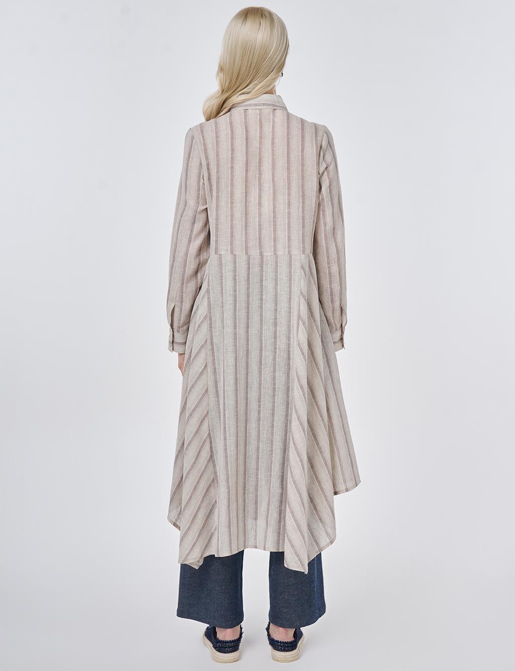 Pamuk Keten Tunik Bej