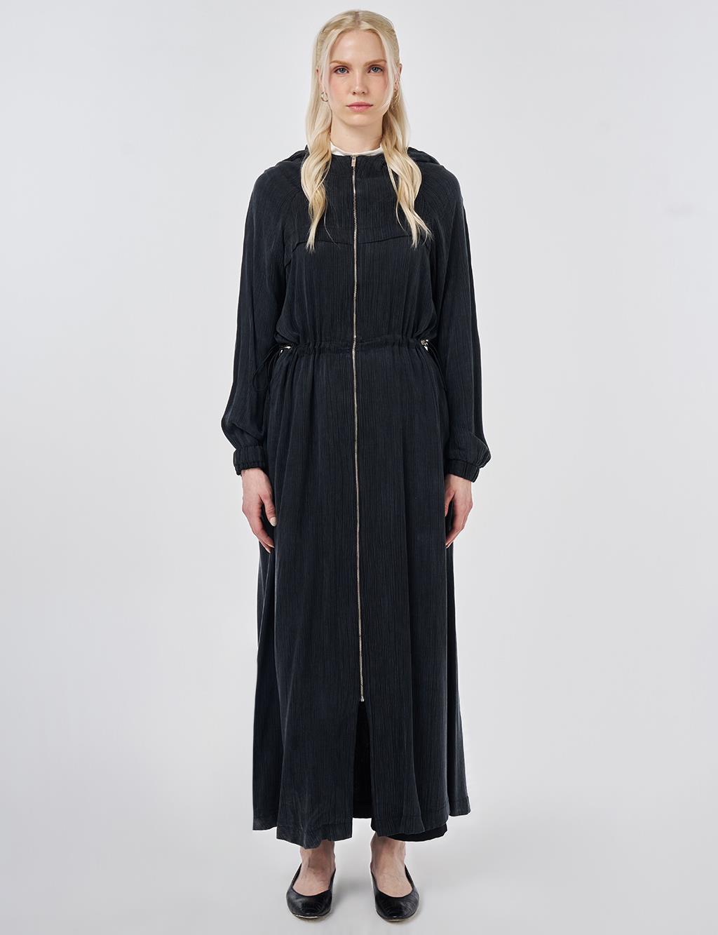 Hooded Lyocell Outerwear Black