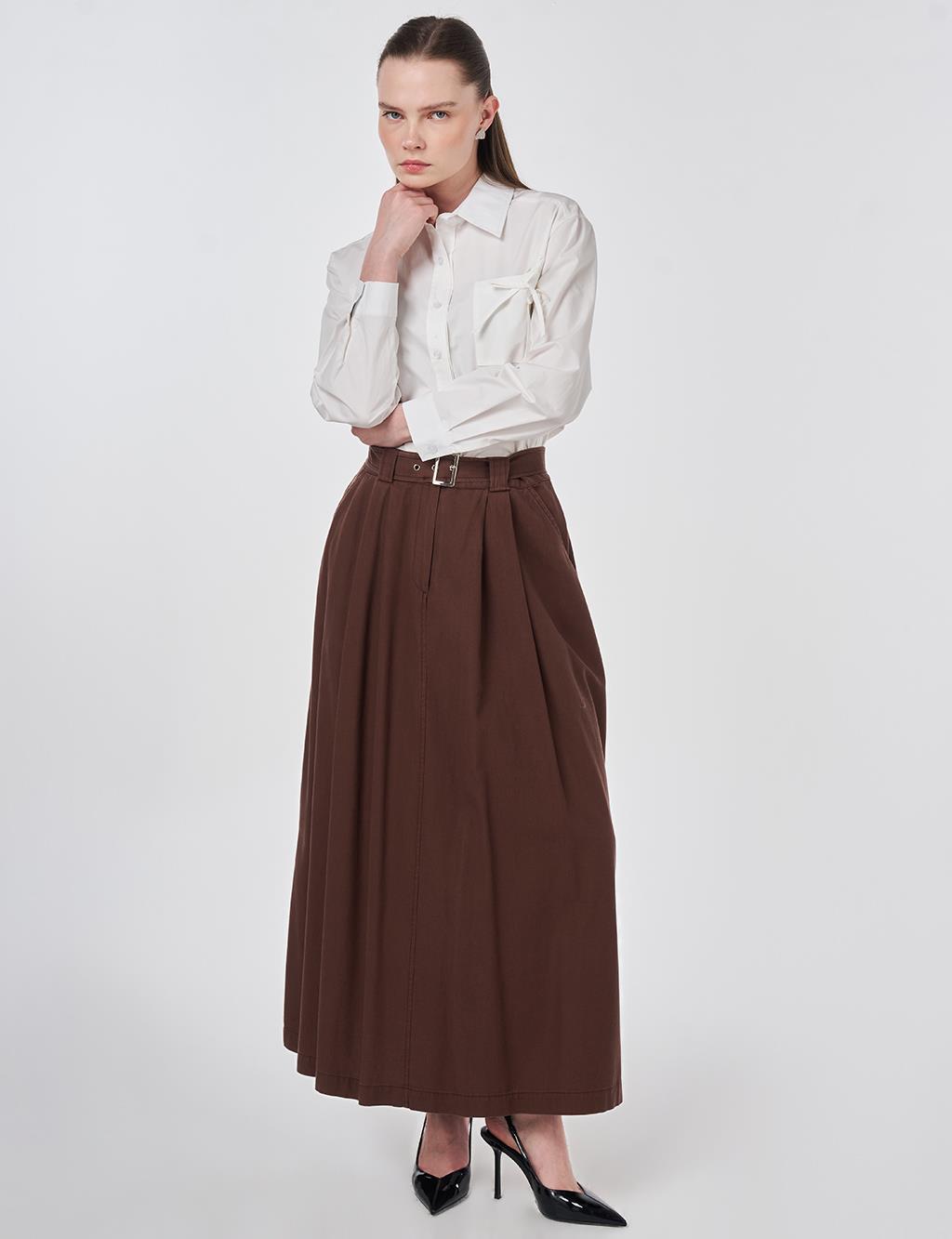 Toka Detaylı Çan Etek Çikolata