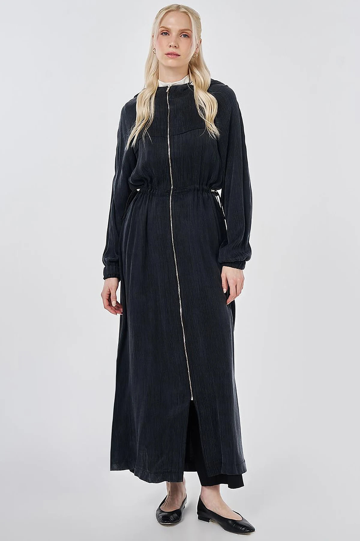 Hooded Lyocell Outerwear Black