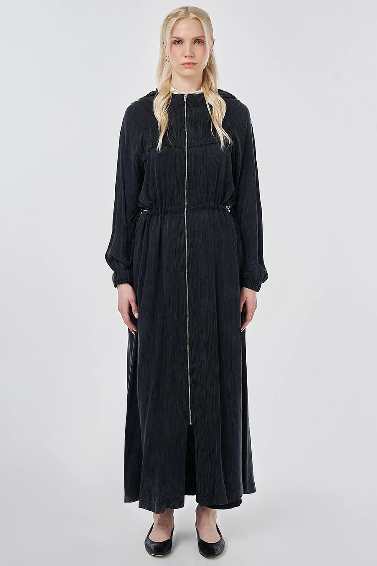 Hooded Lyocell Outerwear Black