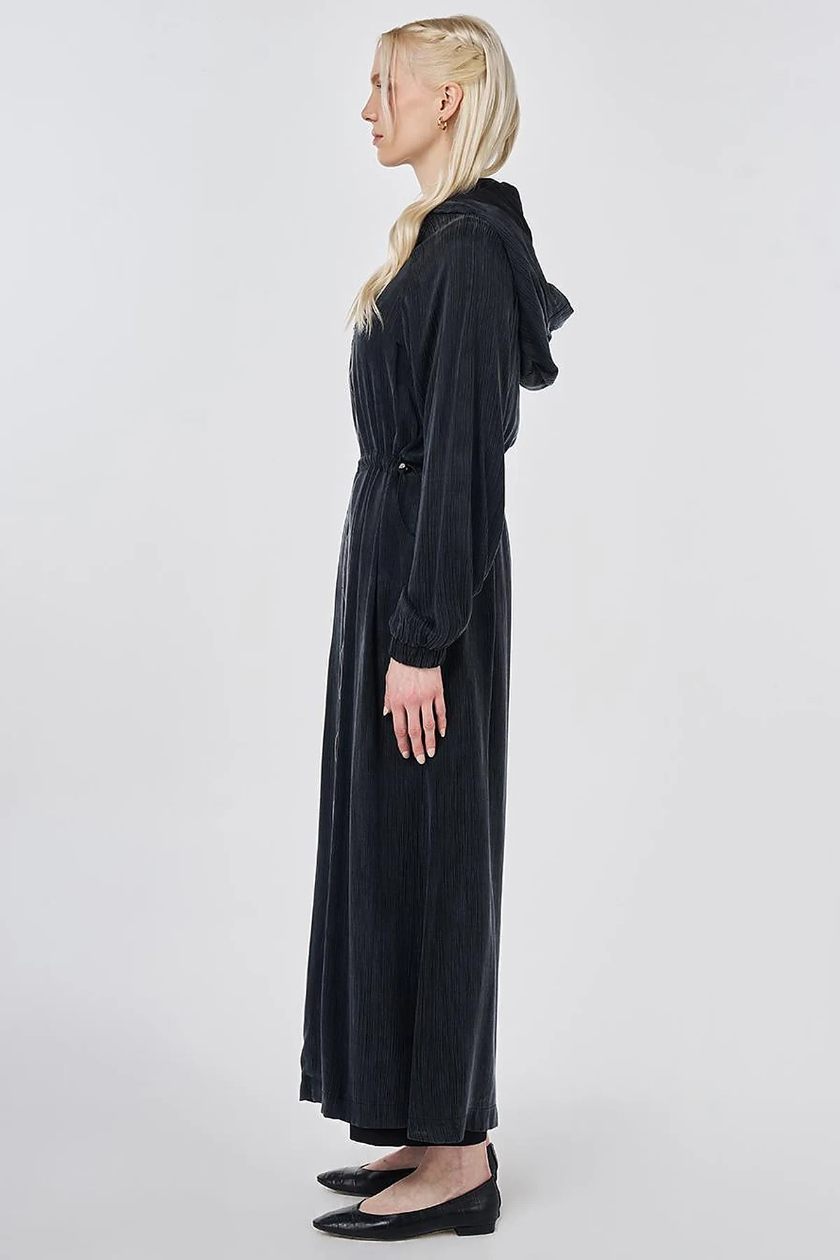 Hooded Lyocell Outerwear Black