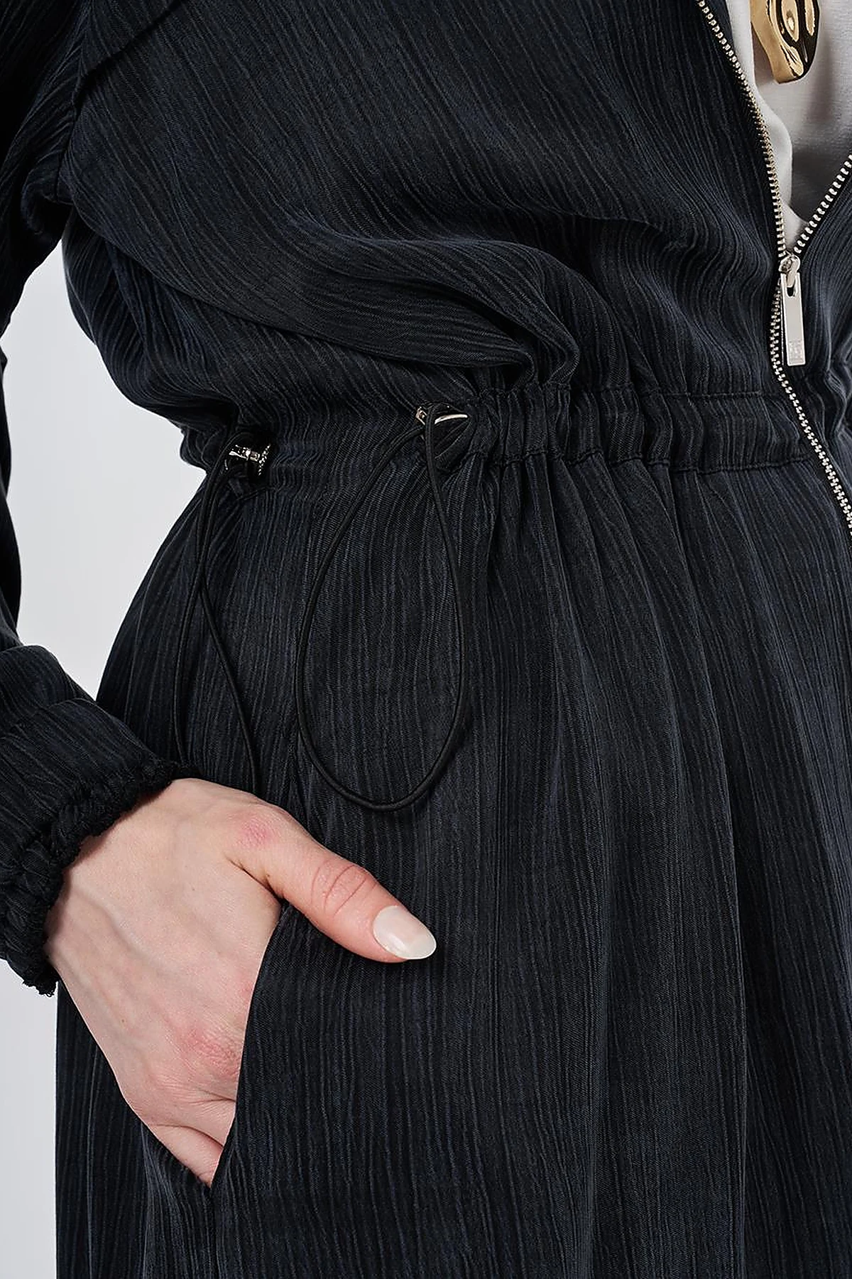Hooded Lyocell Outerwear Black