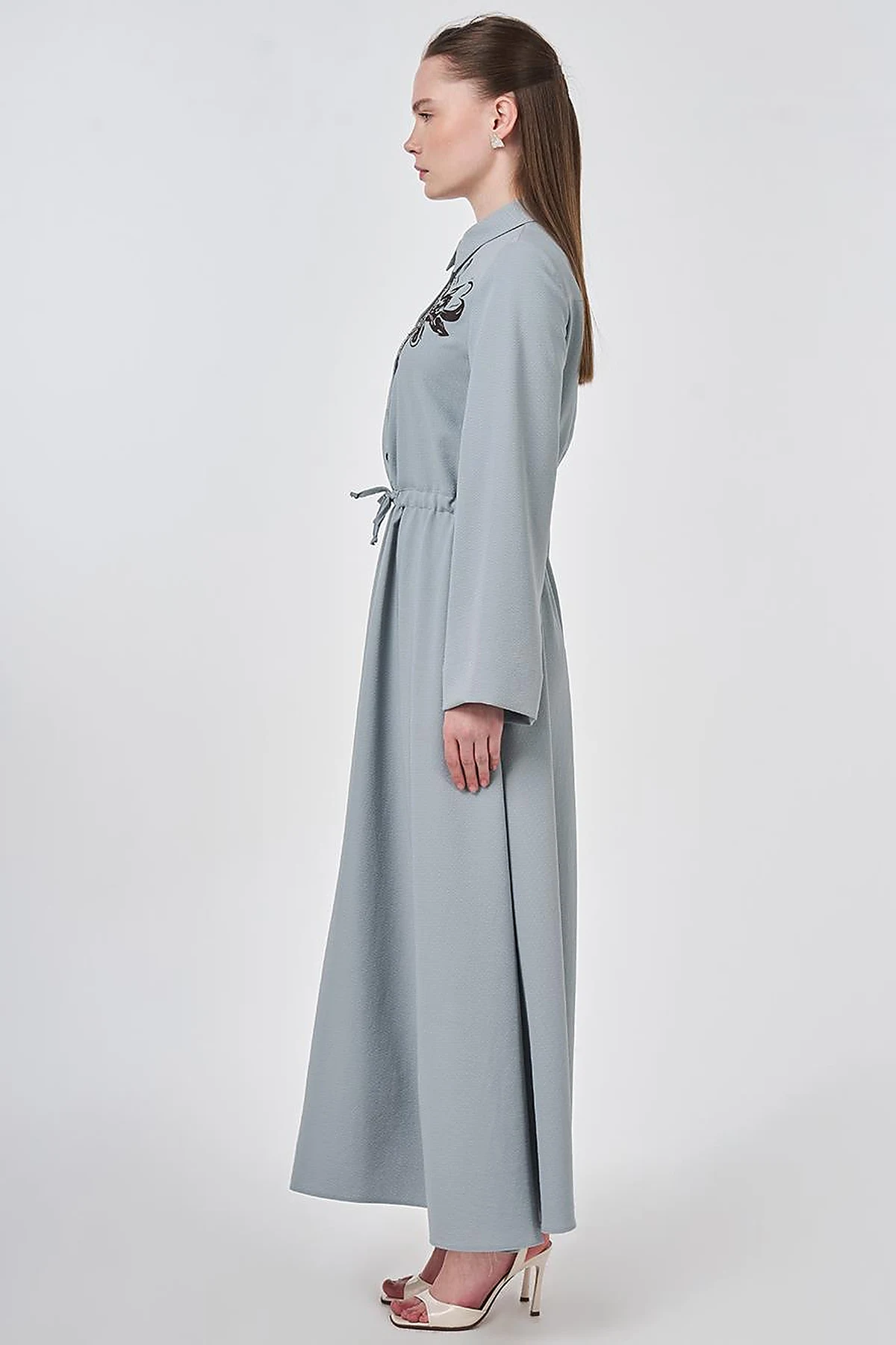 Sequined Maxi Dress Grey