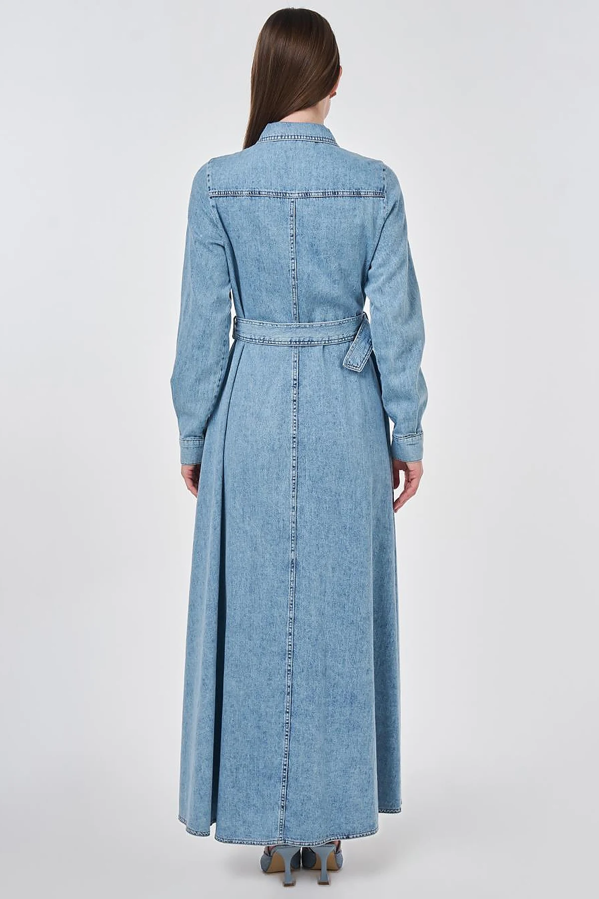 Washed Denim Dress Blue