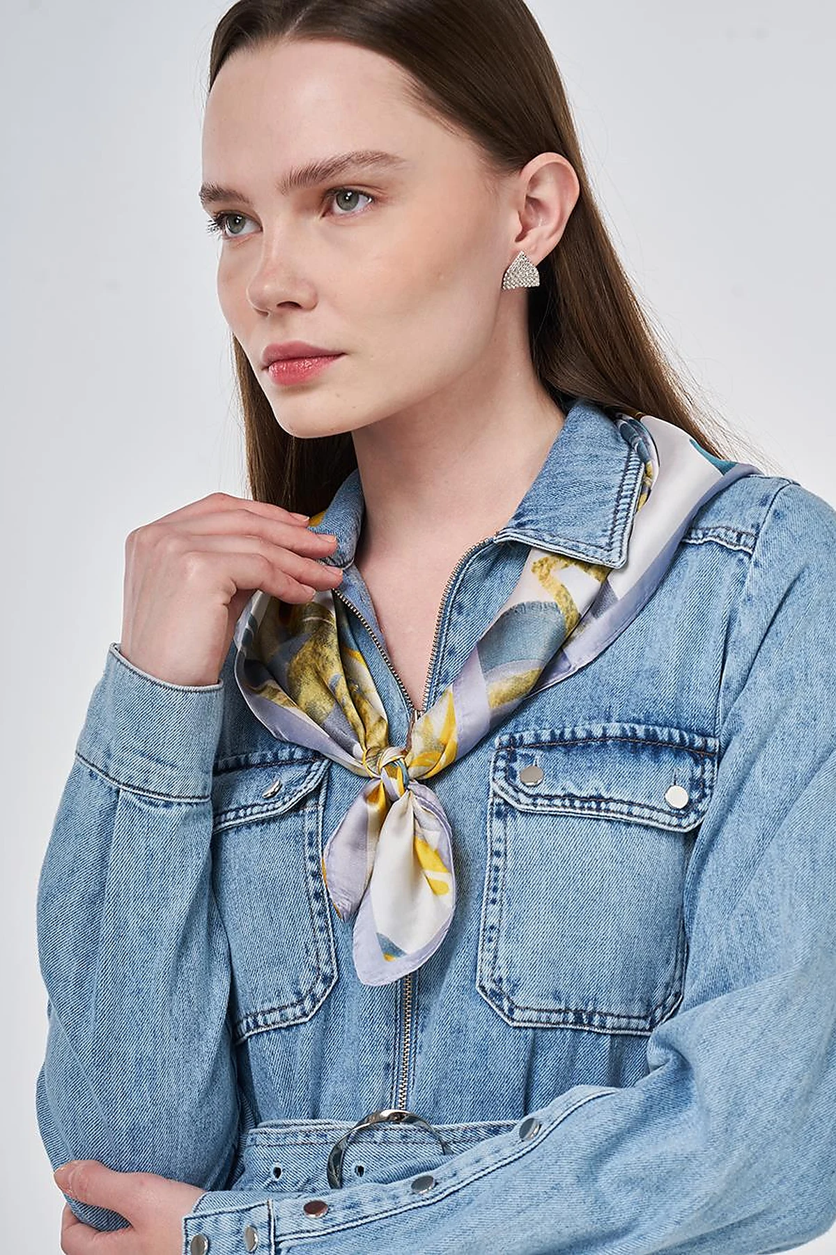 Washed Denim Dress Blue