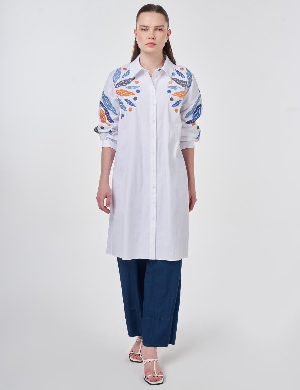 Embroidered Cotton Tunic Optical White