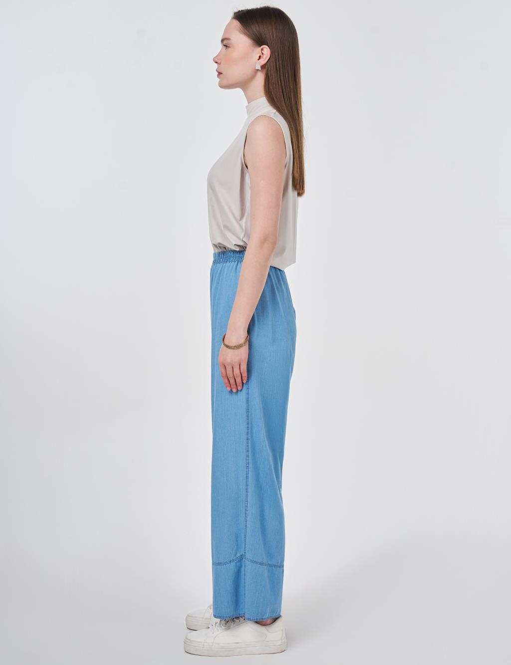 Washed Denim Pants Blue