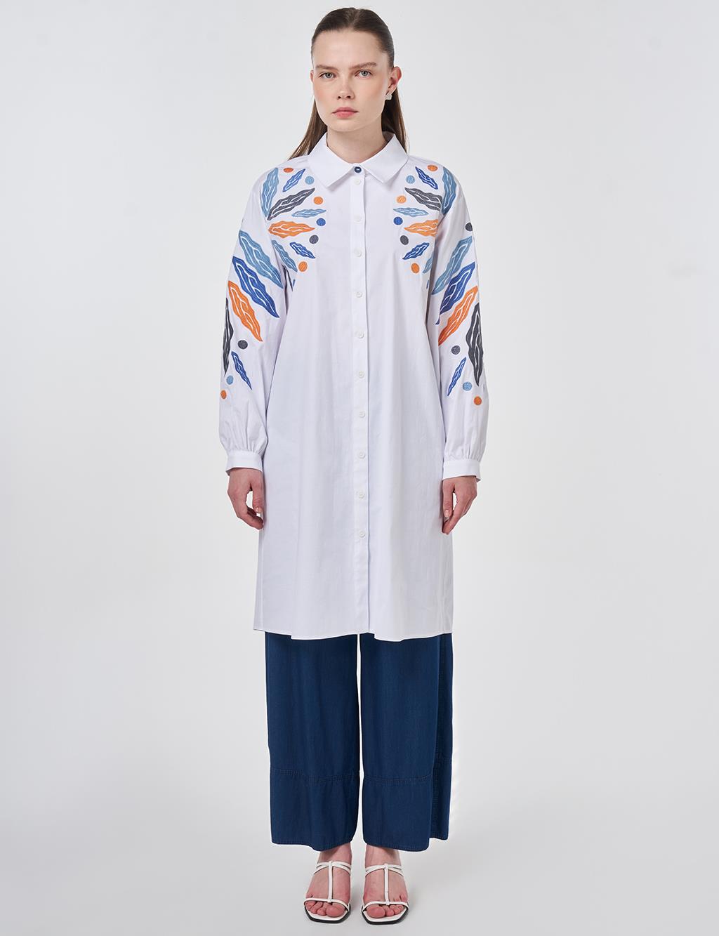 Embroidered Cotton Tunic Optical White