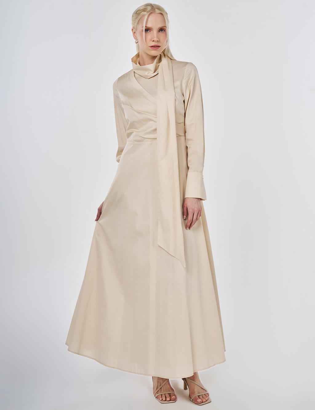 Draped Maxi Dress Cream