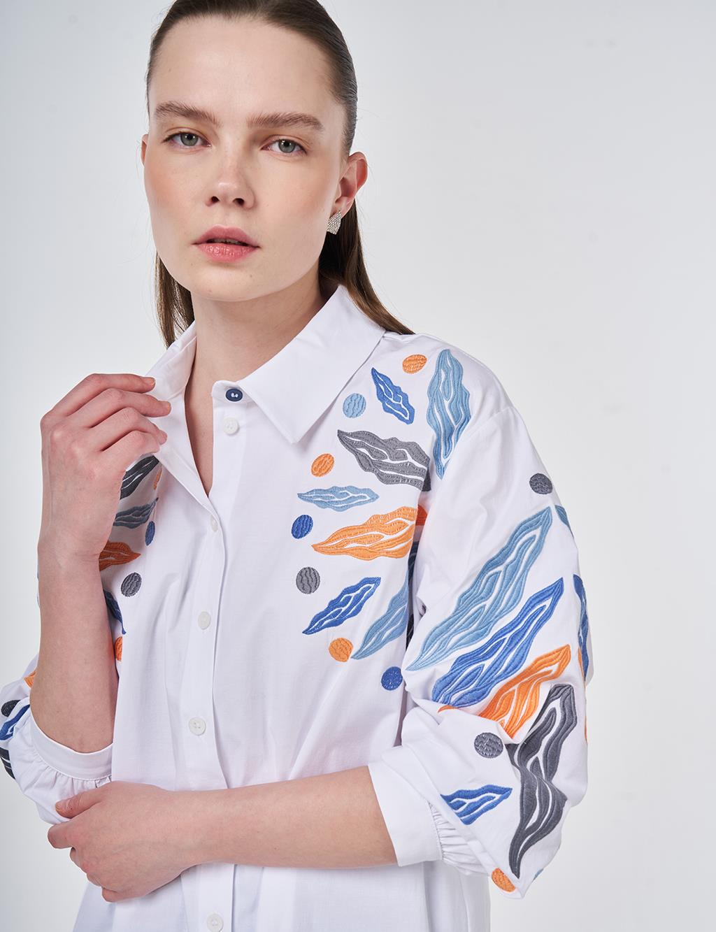 Embroidered Cotton Tunic Optical White