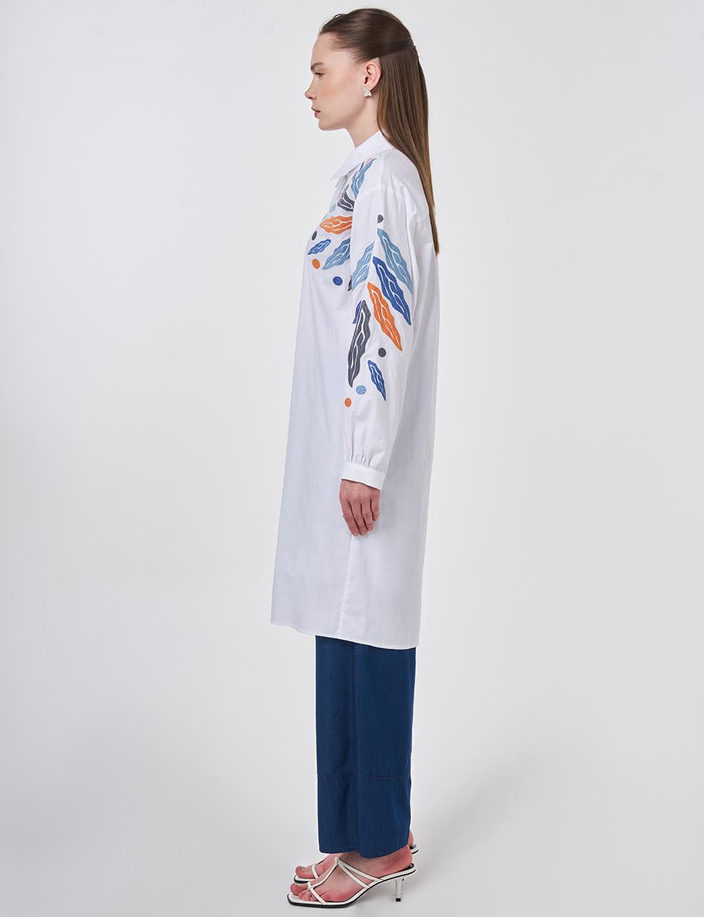 Embroidered Cotton Tunic Optical White