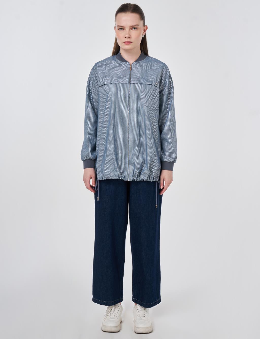 Aller Detailed College Collar Tunic Indigo