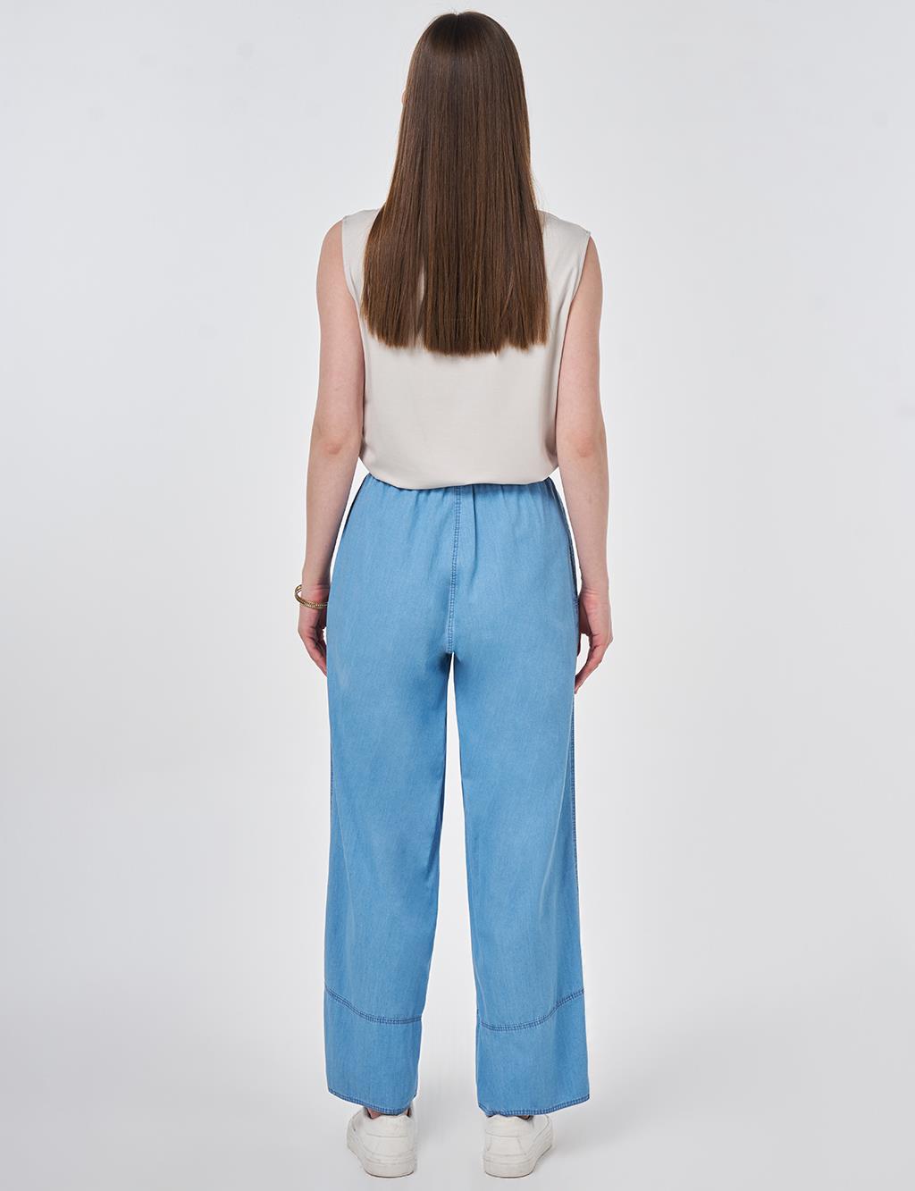 Washed Denim Pants Blue