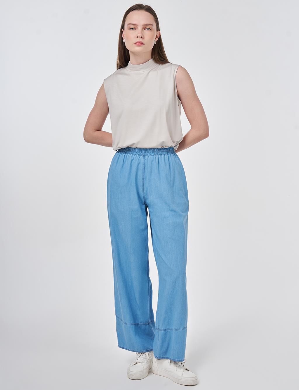 Washed Denim Pants Blue