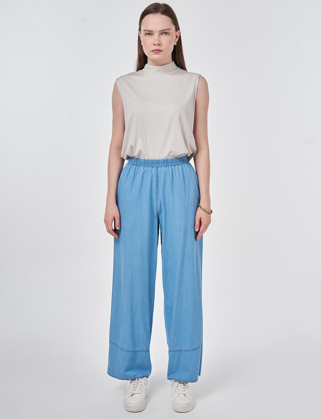 Washed Denim Pants Blue