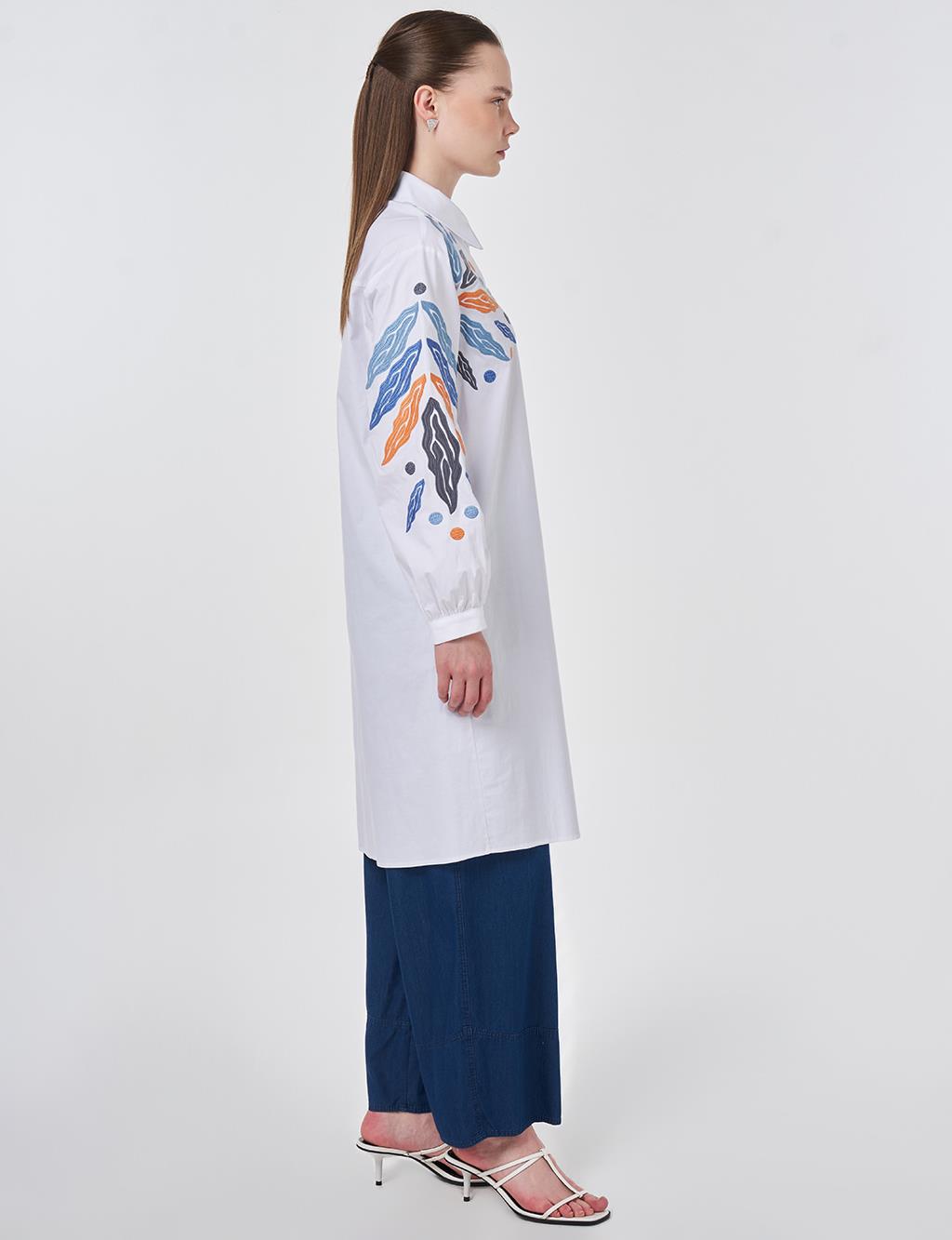 Embroidered Cotton Tunic Optical White