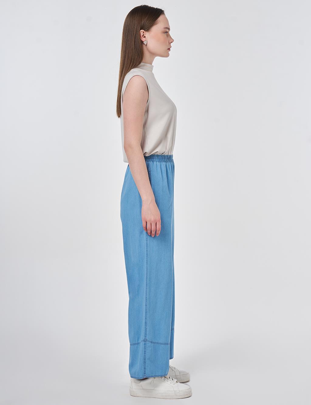 Washed Denim Pants Blue