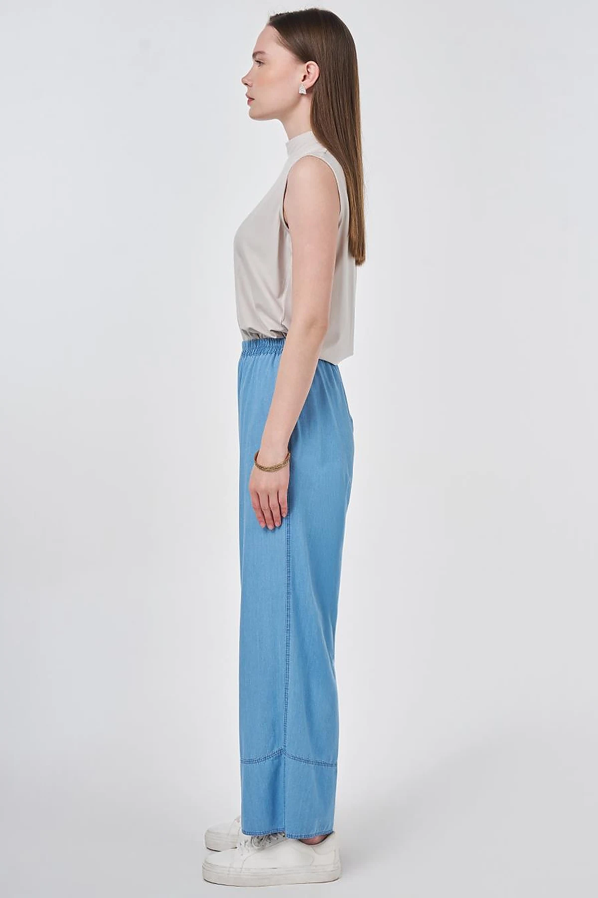 Washed Denim Pants Blue
