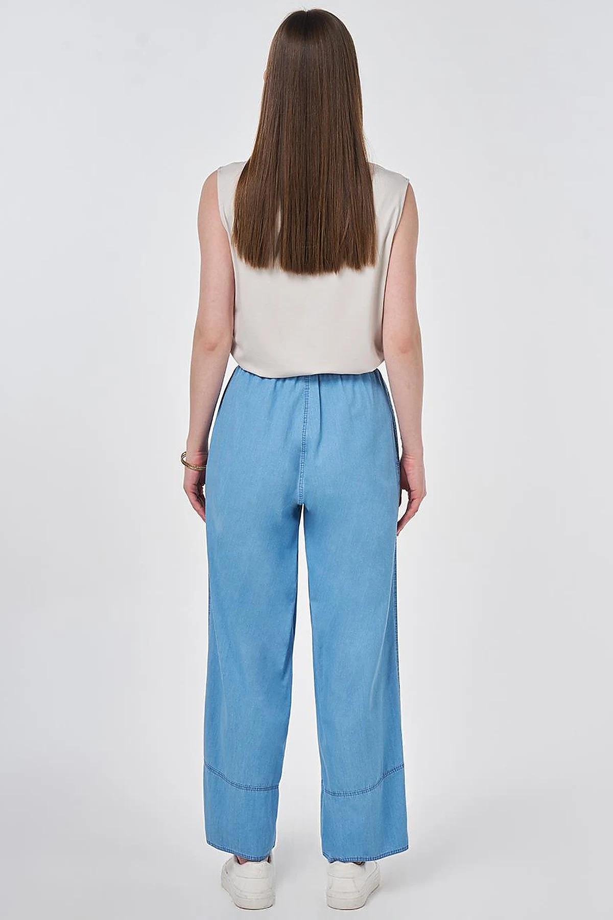 Washed Denim Pants Blue