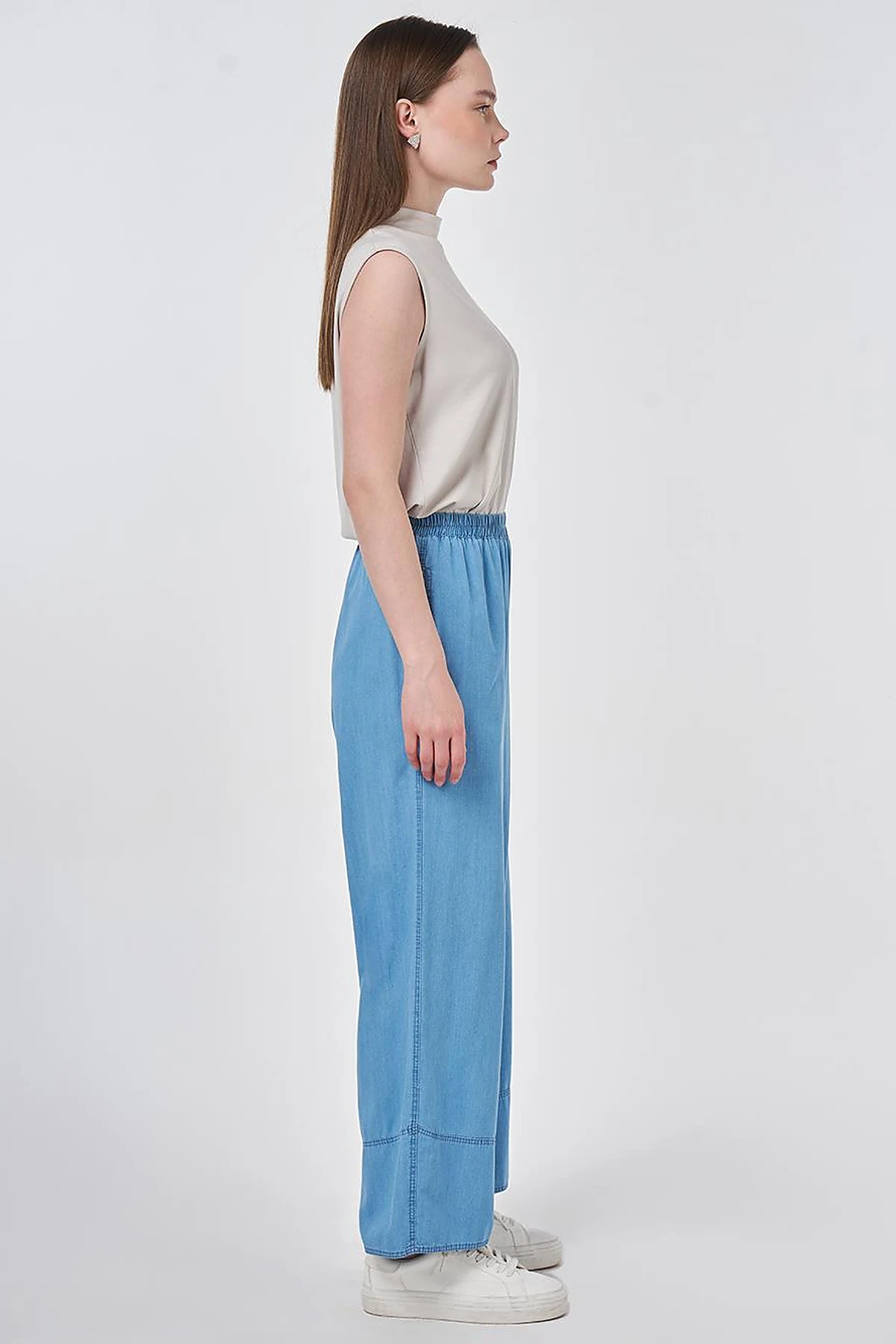 Washed Denim Pants Blue