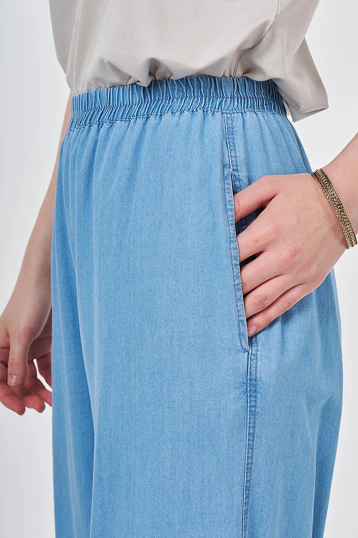 Washed Denim Pants Blue