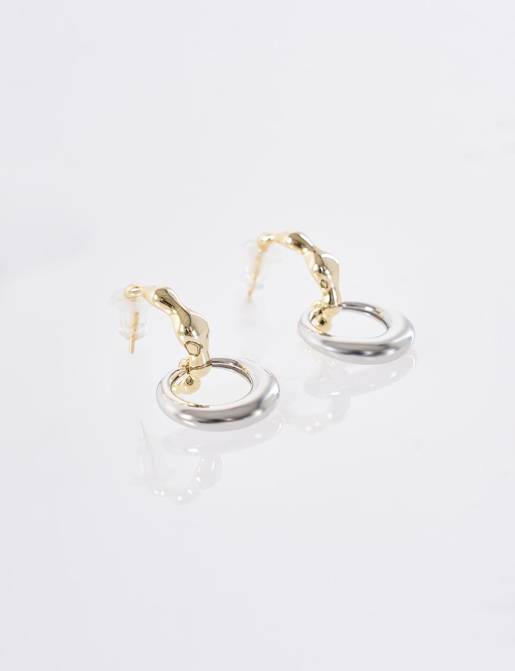 Dangling Hoop Earrings Gold