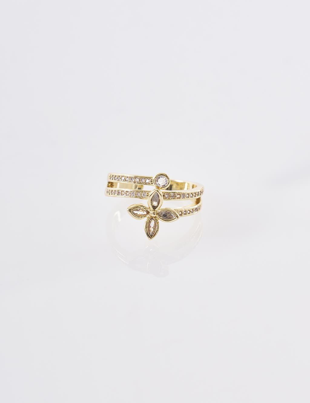 Mini Flower Figure Ring Gold