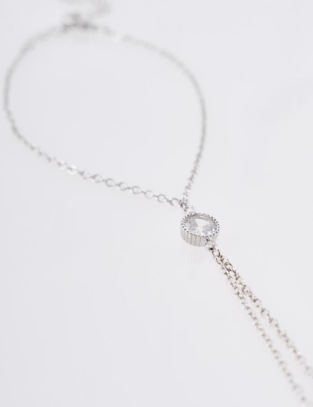 Shiny Stone Shahmaran Bracelet Silver