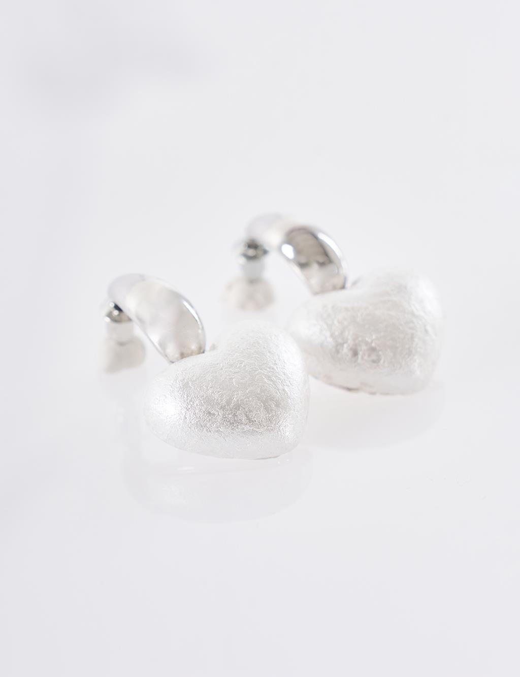 Heart Shaped Earrings Silver