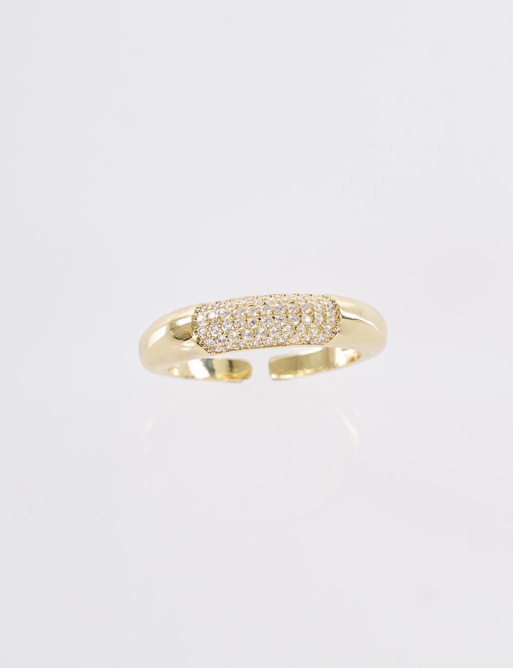 Half Stone Ring Gold