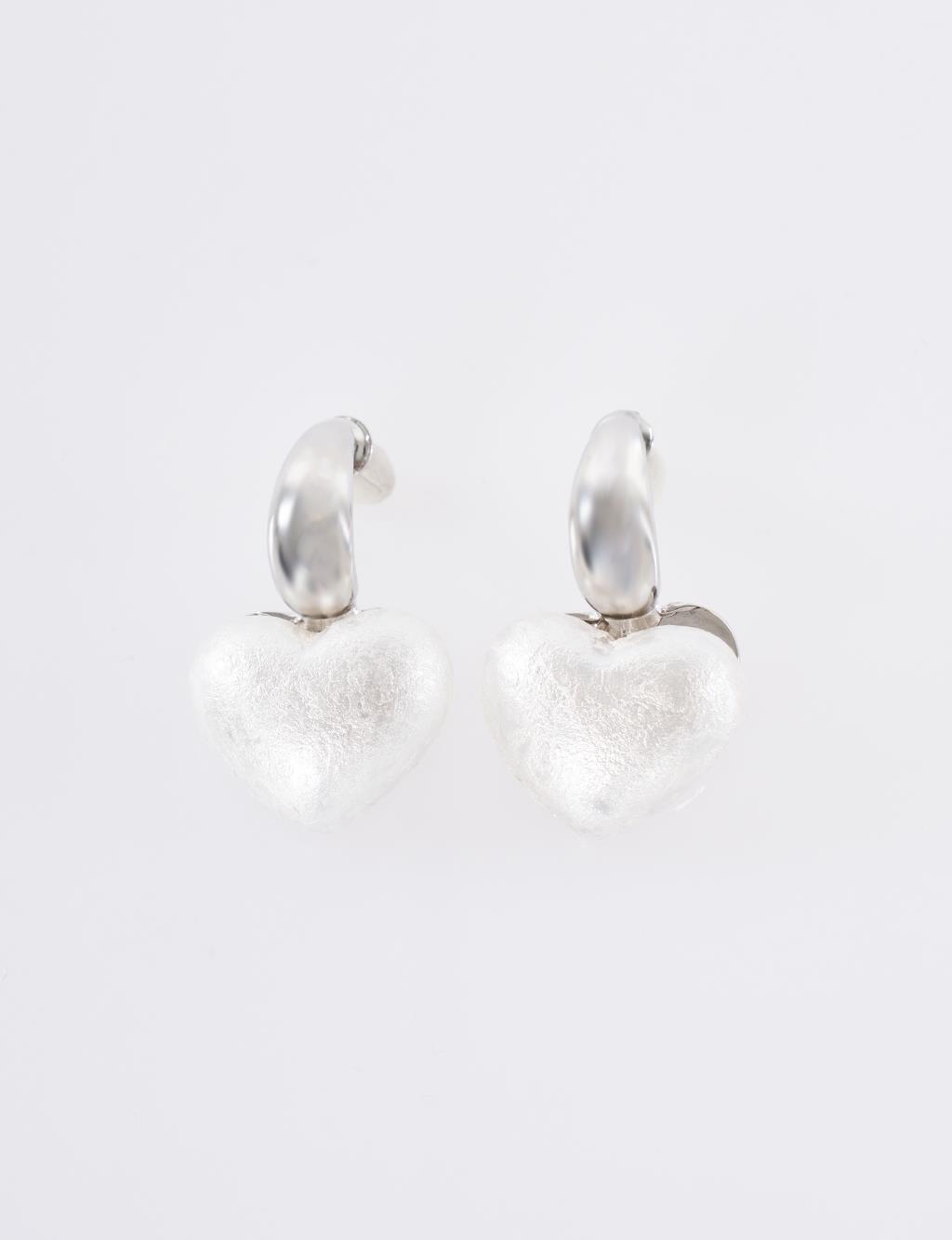 Heart Shaped Earrings Silver