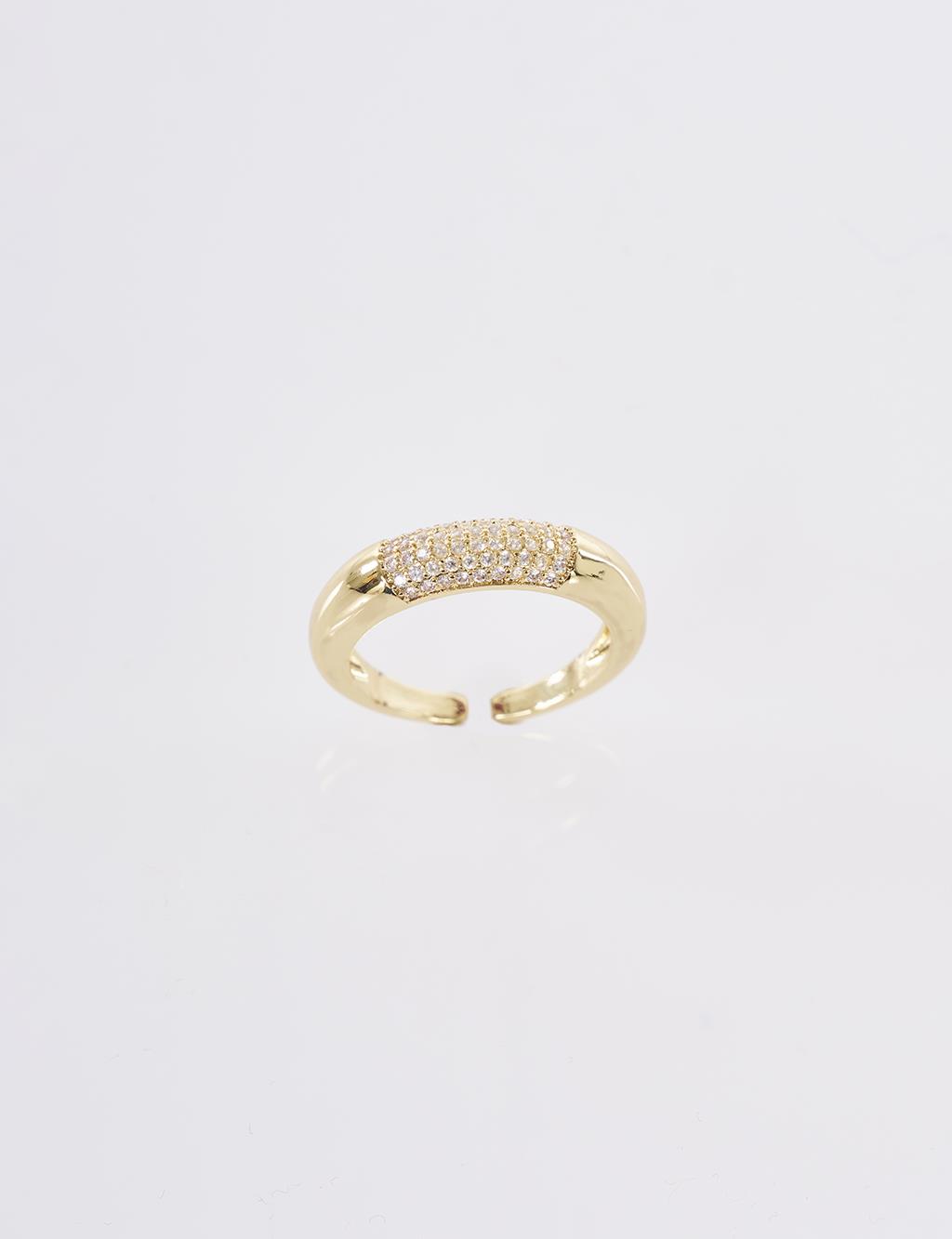 Half Stone Ring Gold