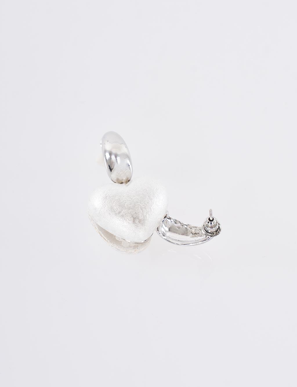 Heart Shaped Earrings Silver