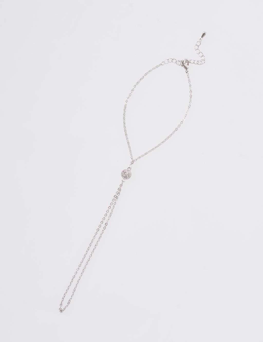 Shiny Stone Shahmaran Bracelet Silver