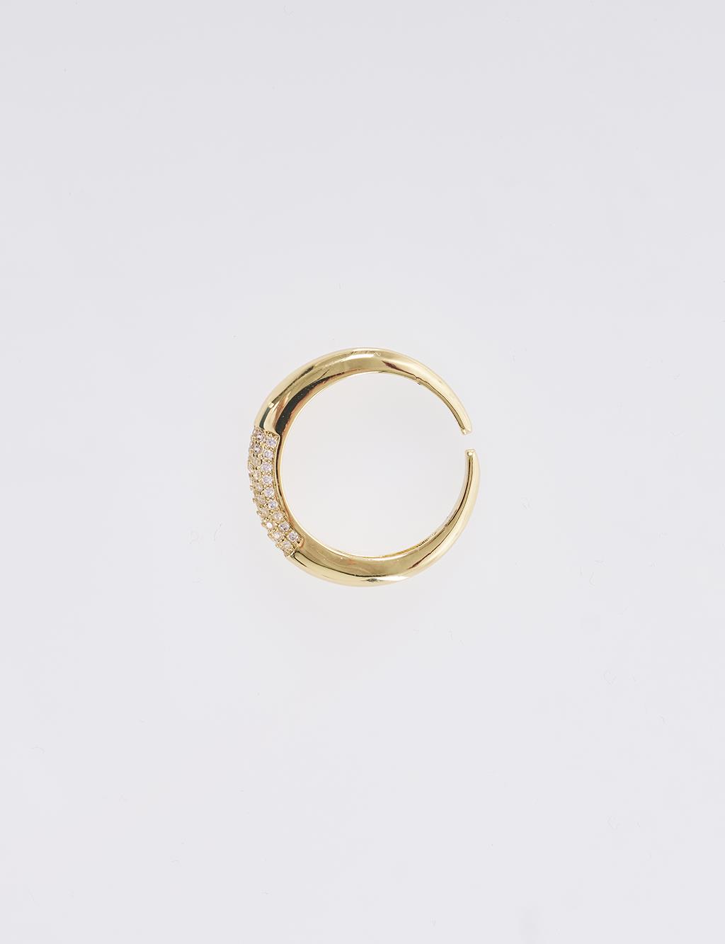 Half Stone Ring Gold