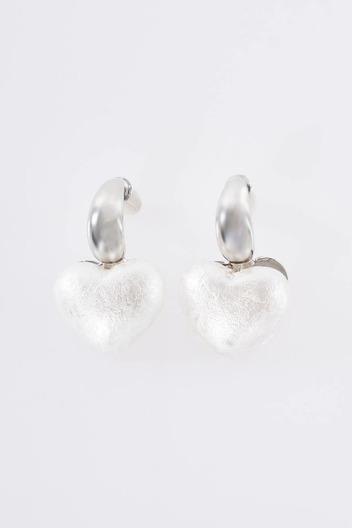 Heart Shaped Earrings Silver