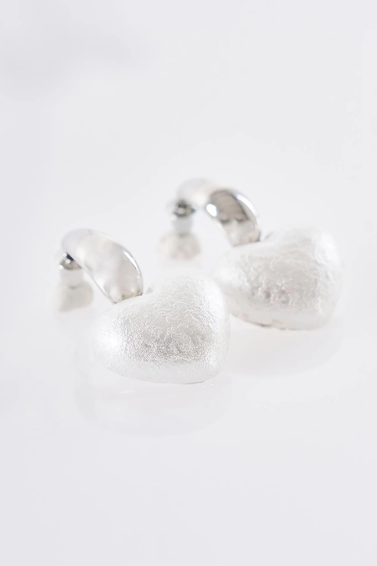 Heart Shaped Earrings Silver
