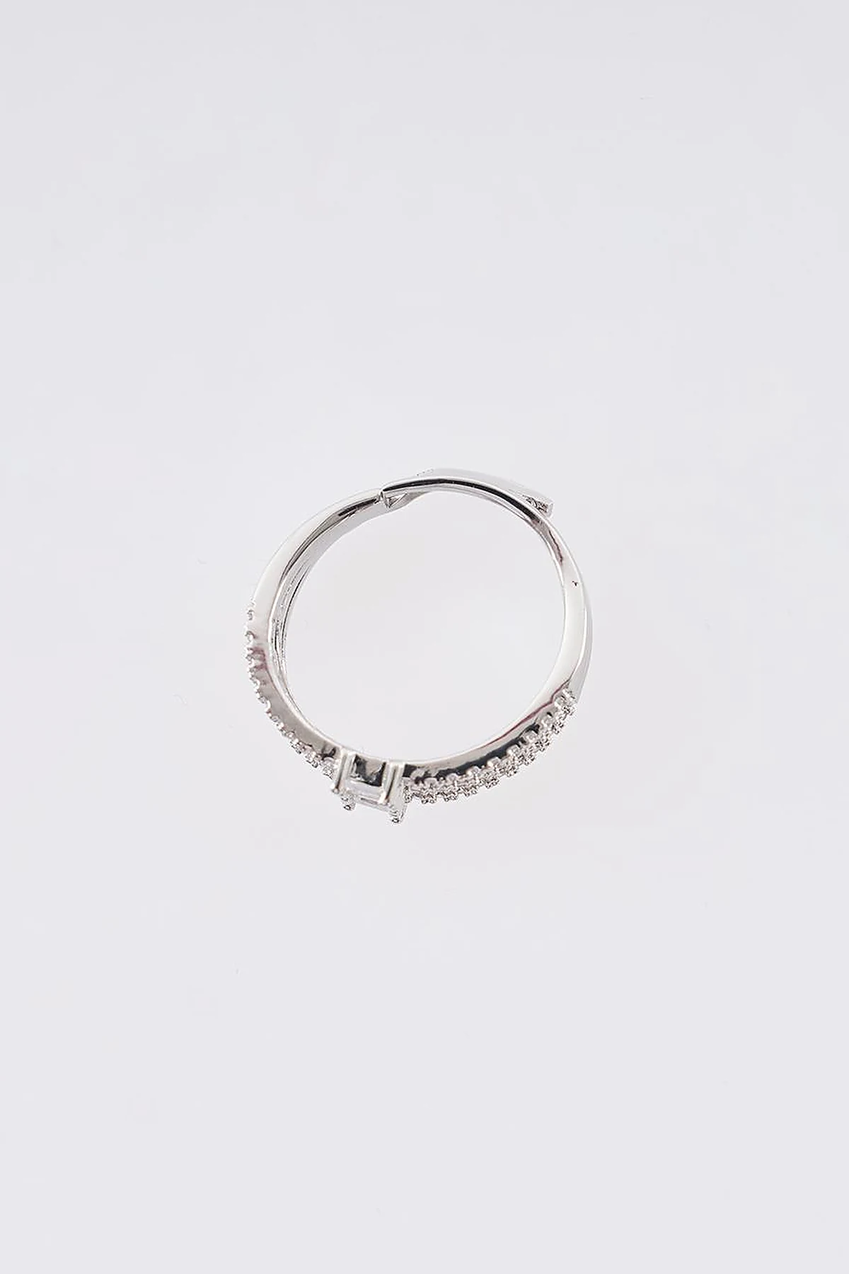 Stone Detail Multi-Row Ring Silver