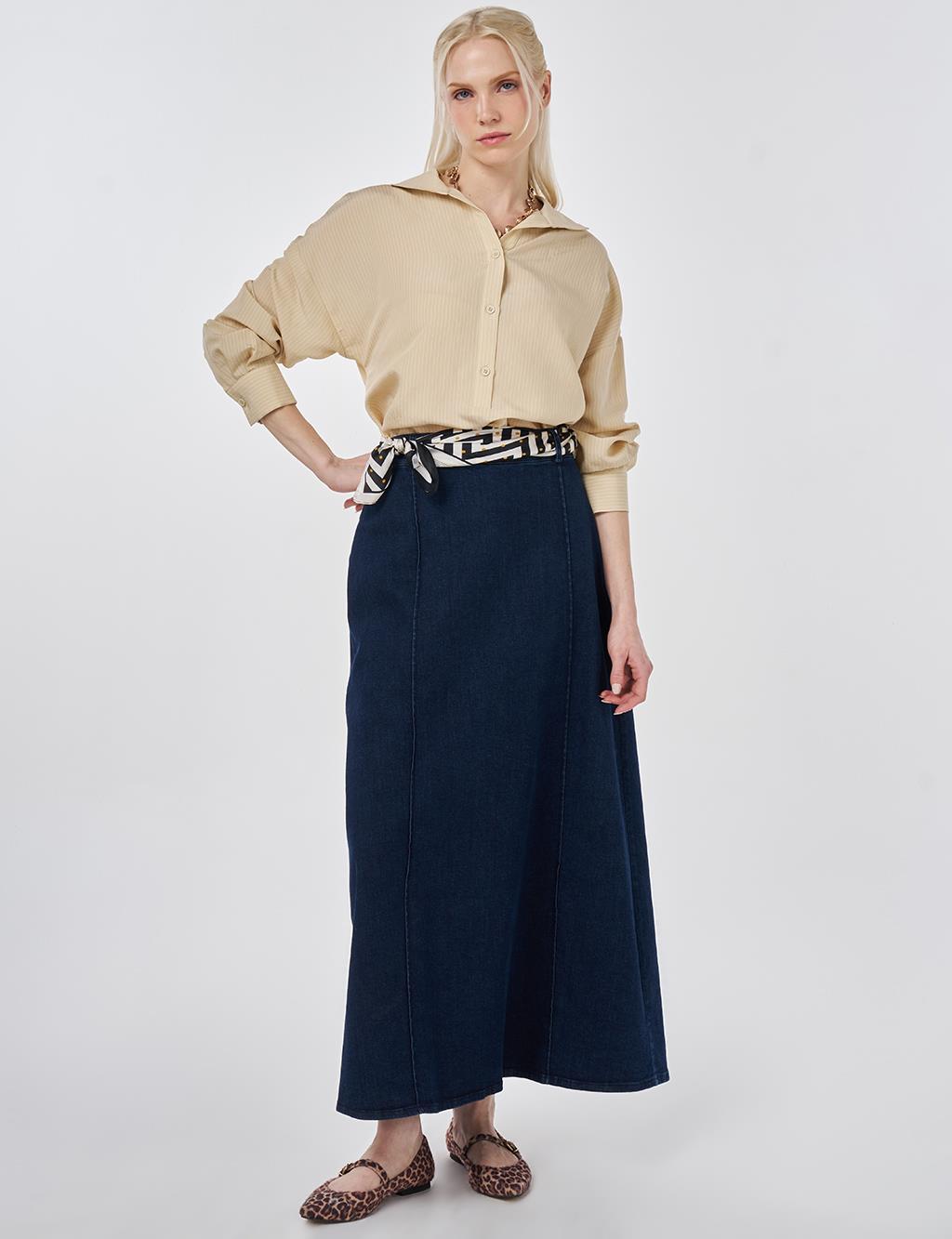 Washed Denim Skirt Indigo