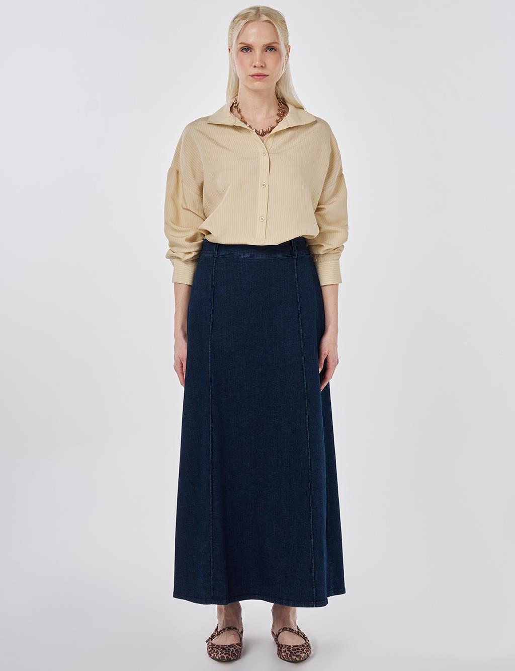 Washed Denim Skirt Indigo