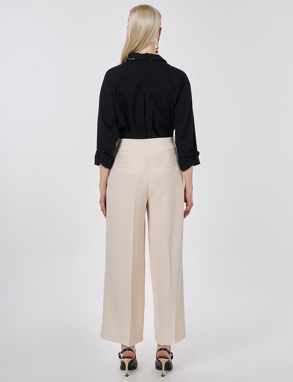 Basic Relaxed Fit Trousers Cream