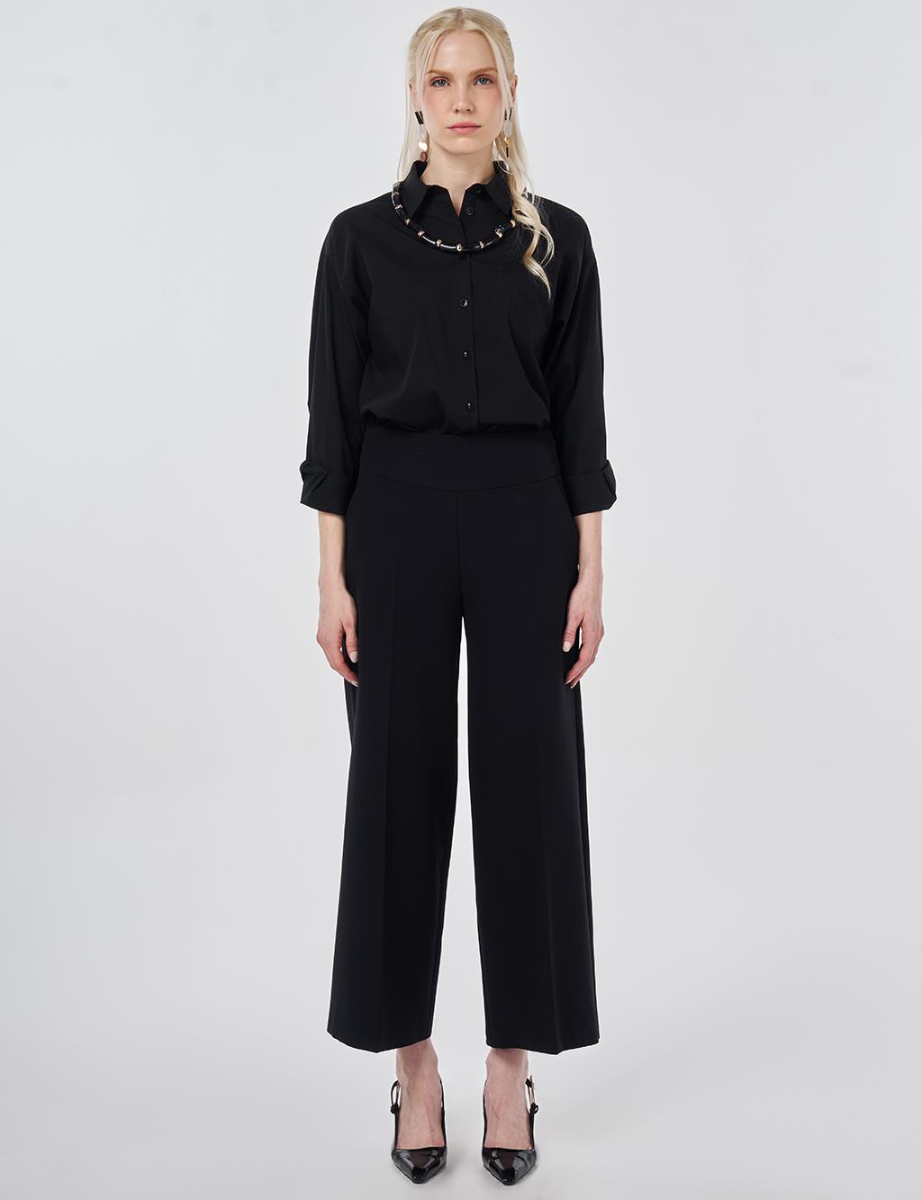 Basic Relaxed Fit Trousers Black