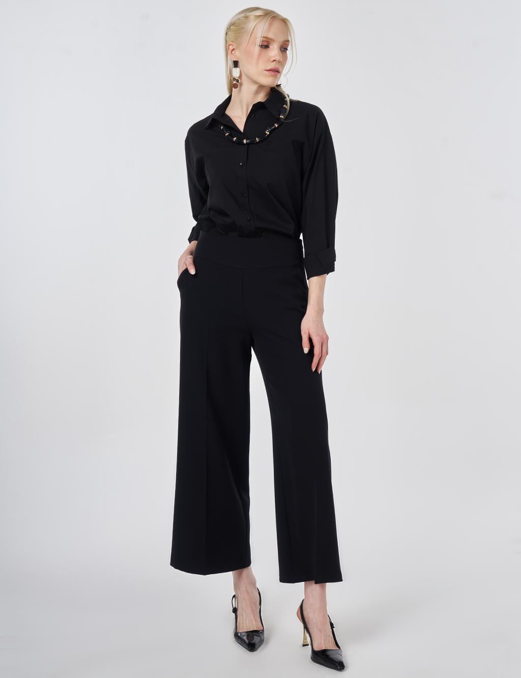 Basic Relaxed Fit Trousers Black