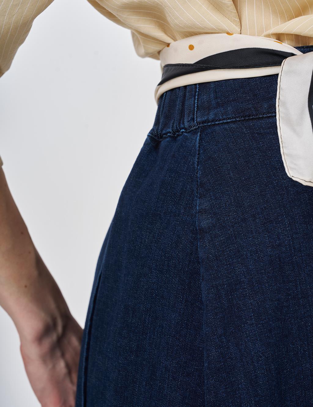 Washed Denim Skirt Indigo