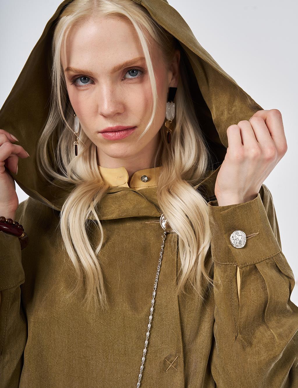 100% Lyocell Metal Accessory Ready-to-Wear Dark Olive